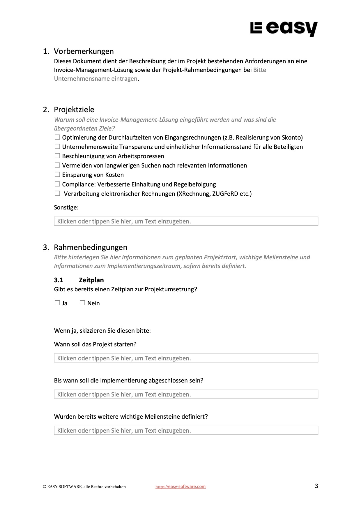Lastenheft-Vorlage als Datei – zur Einführung eines Invoice-Projekts